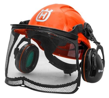 Forest helmet with earmuffs and mesh visor Husqvarna